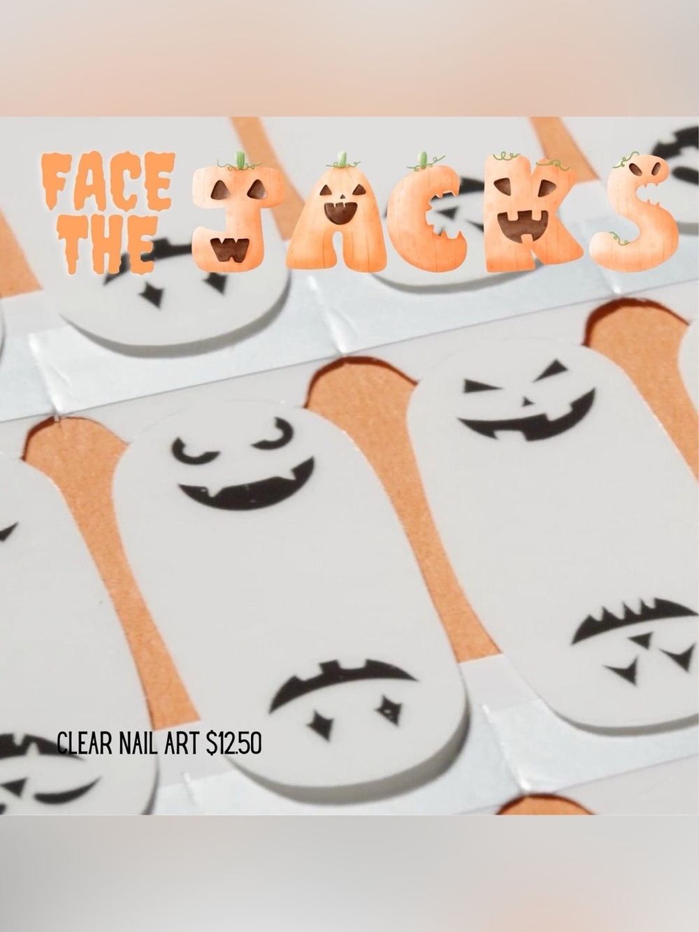 Color Street Face the Jacks Clear Overlay Halloween Nail Strips Brand New